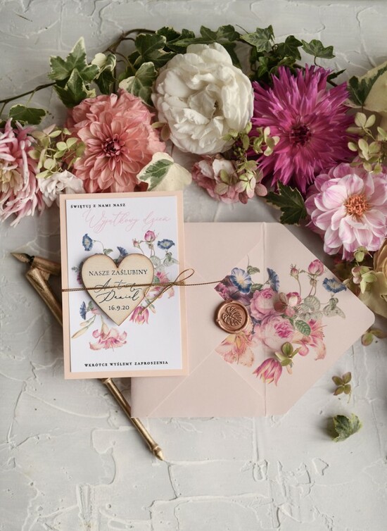 Zmień/Zarezerwuj datę ślubu - save the date botaniczne wezwanie na ślub    01/blushws/STD