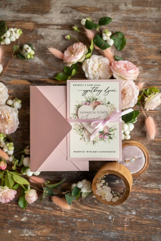 Zmień/Zarezerwuj datę ślubu - save the date botaniczne zawiadomienia o ślubie    100/roselak/STD