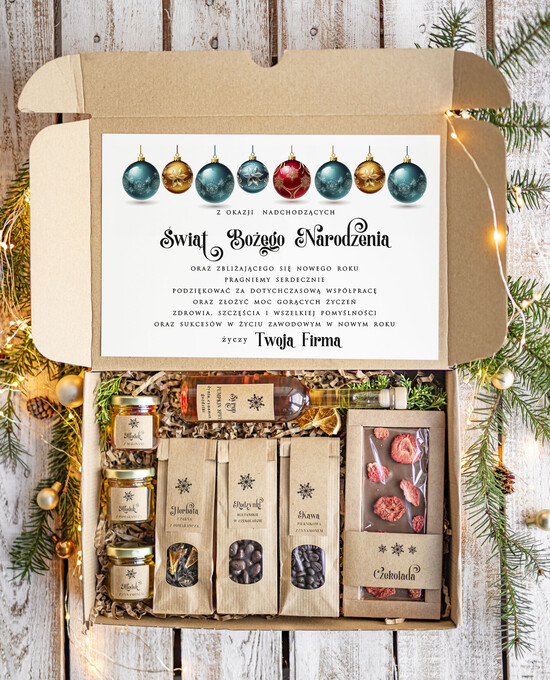 Prezenty oferta dla Firm kawa  herbata miód Prezenty na Boże Narodzenie dla klientów, bożonarodzeniowy prezent biznesowy dla firm z kawą  i  her 32/EkoDx/swieta