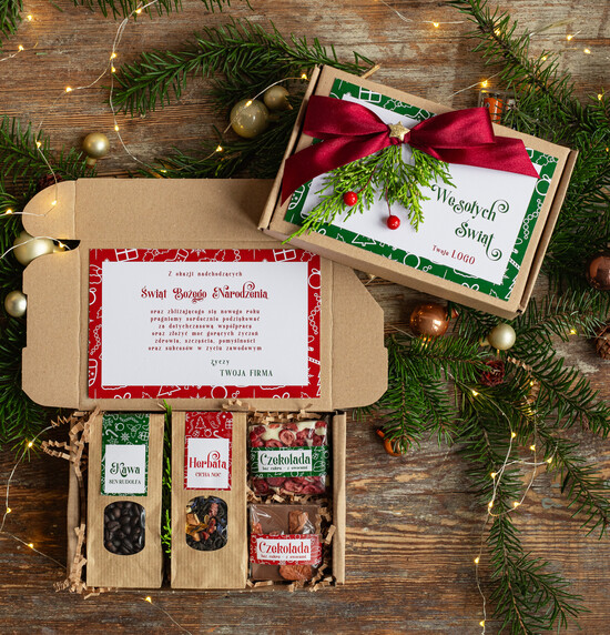 Prezenty oferta dla Firm kawa  herbata miód Paczki świąteczne dla pracowników, prezenty biznesowe dla firm z kawą i herbatą, upominki na święta  14/EkoMiniWs/swieta