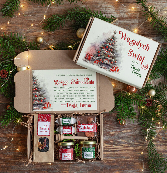 Prezenty oferta dla Firm kawa  herbata miód świąteczne prezenty dla pracowników, prezenty biznesowe dla firm z kawą i herbatą, upominki na święt 36/MZS/swieta
