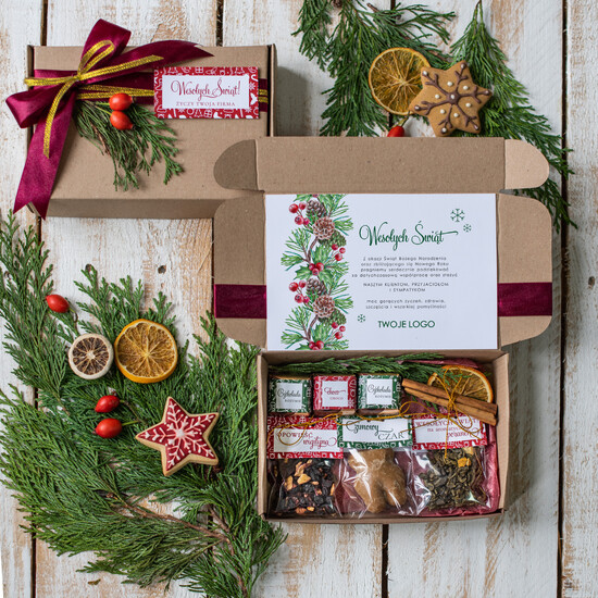 Prezenty oferta dla Firm kawa  herbata miód upominki świąteczne dla klientów, kawa ziarnista i aromatyczna herbata 01/logopudK/KH