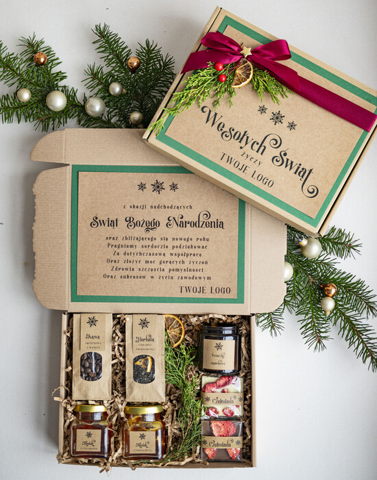 Prezenty oferta dla Firm kawa  herbata miód Miody na Prezenty na Boże Narodzenie dla klientów, bożonarodzeniowy prezent biznesowy dla firm herba 07/NaturalSr/swieta