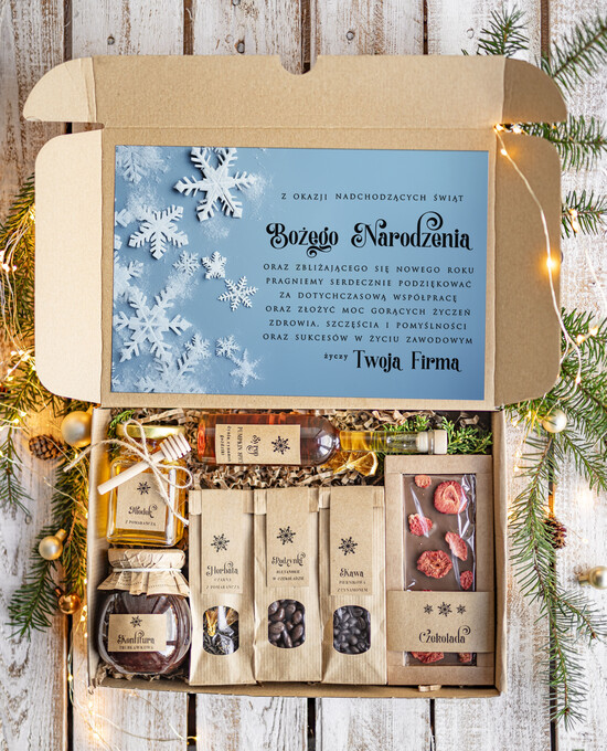 Prezenty oferta dla Firm kawa  herbata miód Prezenty na Boże Narodzenie dla klientów, bożonarodzeniowy prezent biznesowy dla firm z kawą  i  her 30/EkoDx/swieta