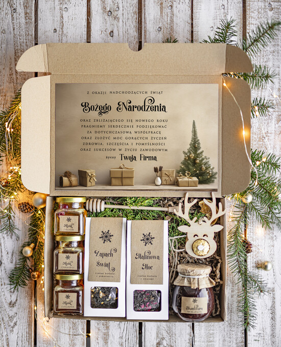 Prezenty oferta dla Firm kawa  herbata miód Prezenty na Boże Narodzenie dla klientów, bożonarodzeniowy prezent biznesowy dla firm z kawą i herba 22/EkoDx/swieta