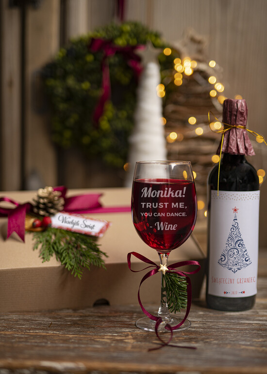 prezenty dla niej zestawy do grzańca śmieszne prezenty dla przyjaciółki pod choinkę, kieliszek z grawerem 03/KW/WNO