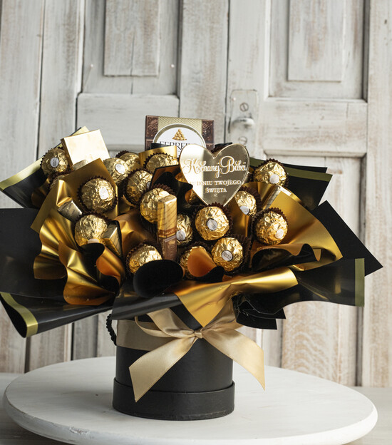 Prezenty dla Babci i Dziadka Prezenty dla Babci prezent dla babci, box dla babci, słodki prezent dla babci, kosz prezentowy dla babci, zestaw słodyc 02/SŁ/babcia