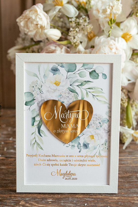 Prezenty dla Mamy ramki, puzzle, ramki na zdjęcia  wyjątkowy prezent na dzień mamy, super prezent dla mamy wyjątkowa ramka na dzień matki ze złotym ser 07/serceD/DLAMAMY