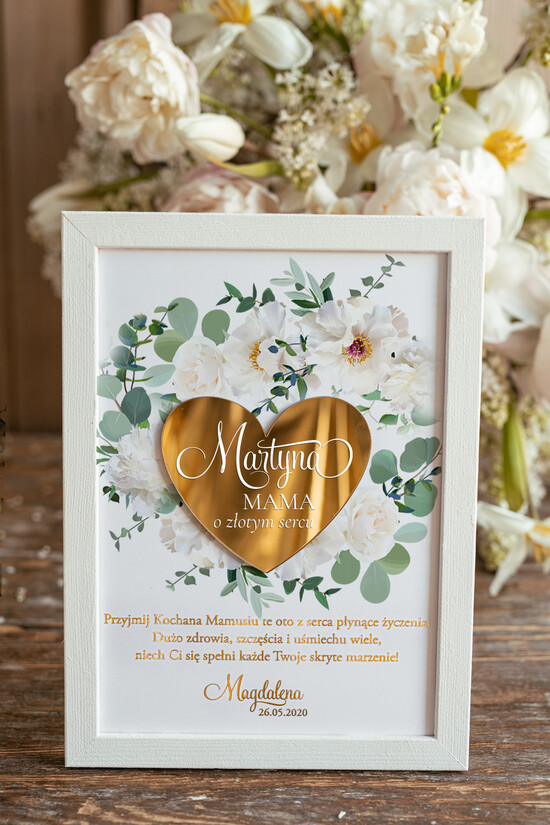 Prezenty dla Mamy ramki, puzzle, ramki na zdjęcia  super prezent dla mamy wyjątkowa ramka na dzień matki ze złotym serduszkiem, ramka z życzeniami dla  05/serceD/DLAMAMY