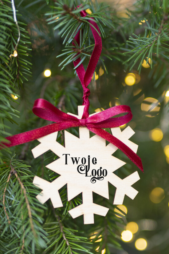 drobne prezenty dla firm Bombki ZAWIESZKI na choinkę Prezent Biznesowy Na Święta Bombka śnieżynka z Logo Zawieszka Choinka z logo dla firm idealny upomin 03/ZWdra/swieta