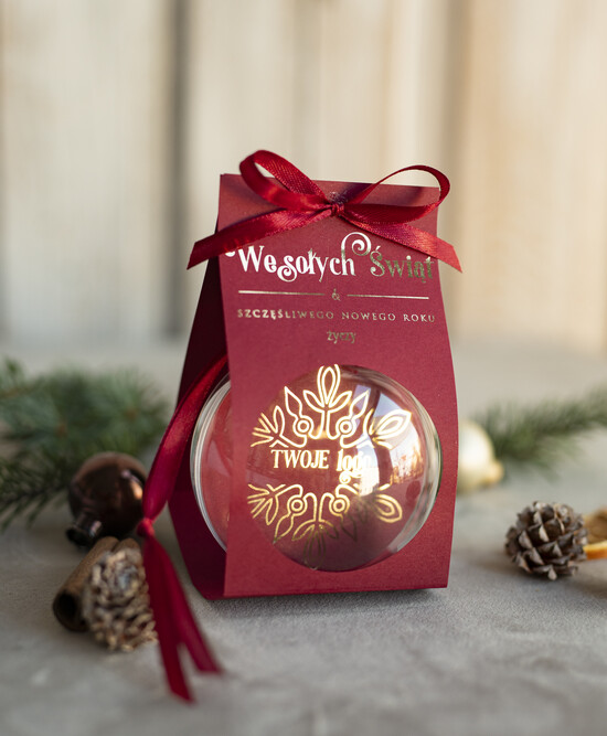 drobne prezenty dla firm Bombki ZAWIESZKI na choinkę Prezent Biznesowy Na Święta Bombka z dla firm idealny upominek B2B w opakowaniu 01/przezBomBOP/swieta