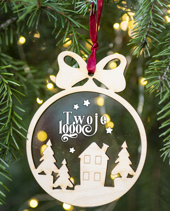 drobne prezenty dla firm Bombki ZAWIESZKI na choinkę Prezent Biznesowy Na Święta z Logo Zawieszka Choinka z logo dla firm idealny upominek B2B 05/ZWGpx/swieta