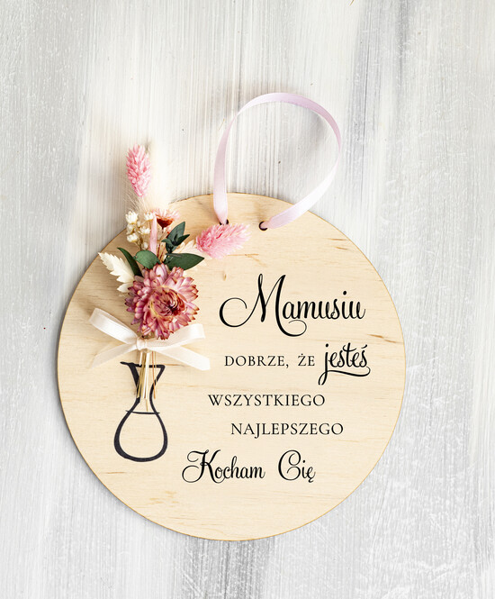 Prezenty dla Mamy flowerboxy, box ze słodyczami  drewniana kartka z życzeniami na dzień Mamy prezent dla Mamy z okazji dnia Matki, kwiaty prezent dla 02/DrFB/Mama