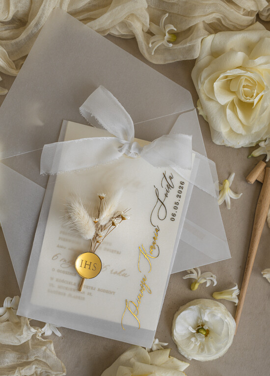 Zaproszenia na Komunię  dziewczynka  Eleganckie zaproszenia komunijne dla dziewczynki, zaproszenia na komunię z kwiatami, złote zaproszen 01/KieszWsKw/Komunia