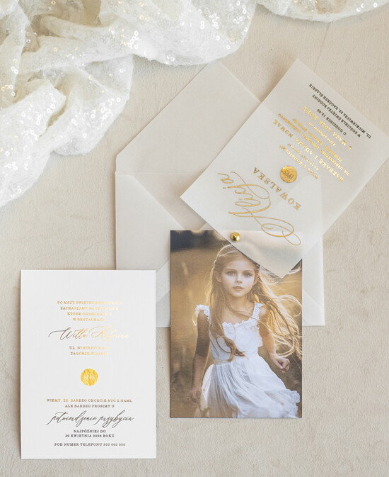 Zaproszenia na Komunię  dziewczynka  ręcznie robione zaroszenia komunijne nietypowe zaproszenie na komunie personalizowane zaproszenia Ko 01/zdjkalNlam/Komunia