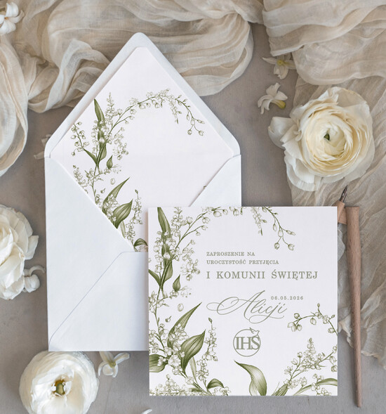 Zaproszenia na Komunię  dziewczynka  personalizowane zaproszenie Komunijne proste zaproszenia na komunię dla dziewczynki nowoczesne zapro 01/wsklDz/Komunia