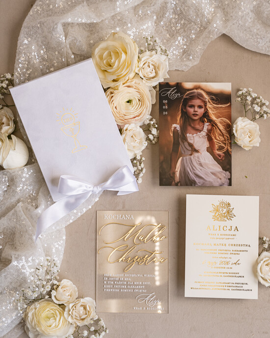Zaproszenia na Komunię  chłopiec Eleganckie zaproszenia na Pierwszą komunię dla Matki Chrzestnej, wyjątkowe zaproszenia na komunię dl 01/zapvel/Komunia
