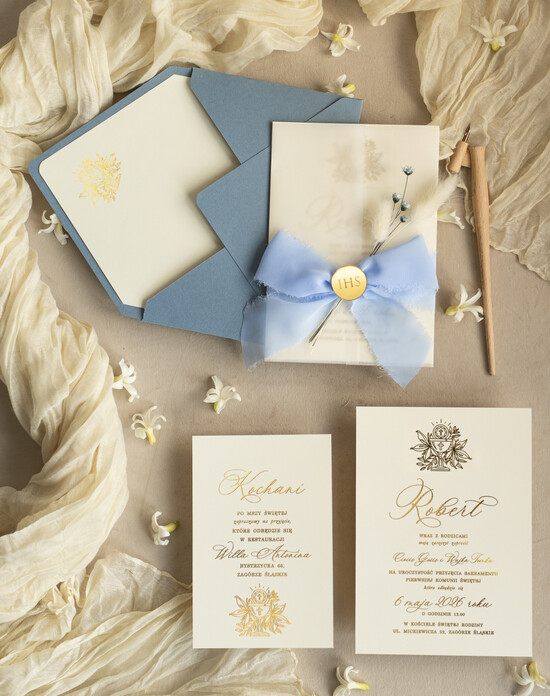 Zaproszenia na Komunię  chłopiec ręcznie robione zaroszenia komunijne nietypowe zaproszenie na komunie personalizowane zaproszenia Ko 01/Kw/KomZ
