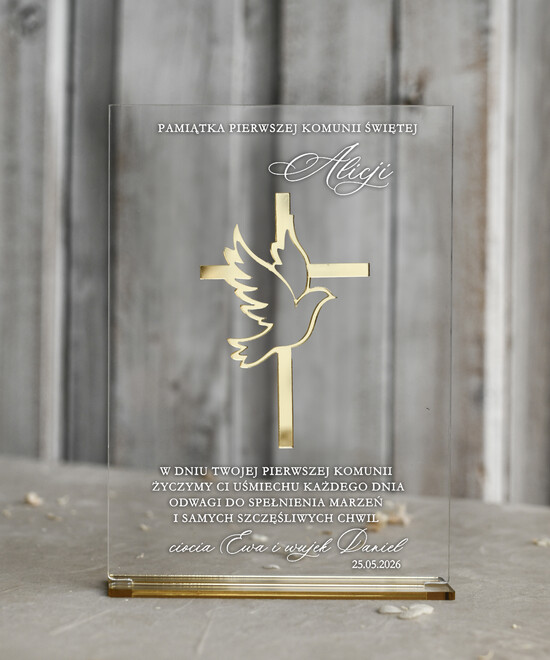 Pamiątki Prezenty na komunię  pamiątki na komunie  Statuetka pamiątka Pierwszej Komunii, personalizowana Pamiątka Komunijna  02/ST/PamKom