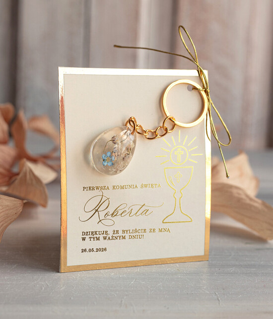 Podziękowania dla gości na komunii podziękowania dla gości podziękowania dla gości komunia, breloki prezenty dla gości na Komunii, upominki dla gości komunijny 07/Blam/KomBr