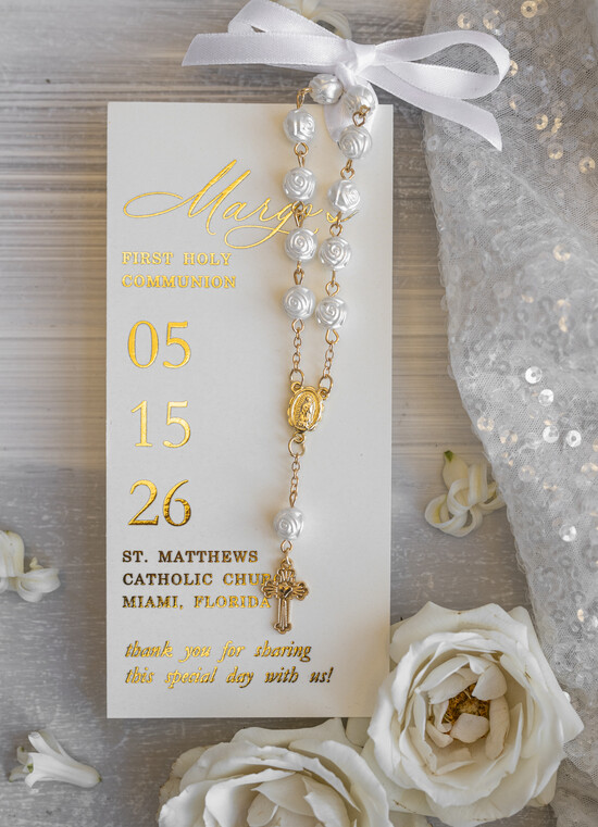Podziękowania dla gości na komunii podziękowania dla gości Oryginalne podziękowania dla gości komunijnych, Mały różaniec prezent dla gości komunijnych, podzięk 01/Rzzł/KomR