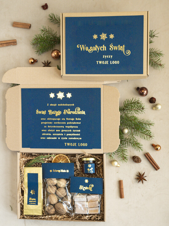Prezenty oferta dla Firm mini zestawy  upominki świąteczne dla klientów z logo firmy Mini boxy prezentowe biznesowe Upominki  02/czniebs/minibox