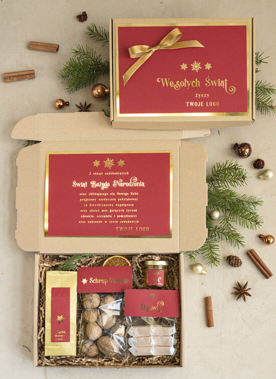 Prezenty oferta dla Firm mini zestawy  upominki świąteczne dla klientów z logo firmy Mini boxy prezentowe biznesowe Upominki  02/Bordobs/minibox