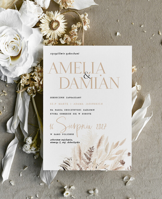 Zaproszenia ślubne tanie Tanie  Zaproszenie Ślubne jednokartkowe , Monochromatyczne Zaproszenia na Ślub, Eleganckie  12/Tn/z