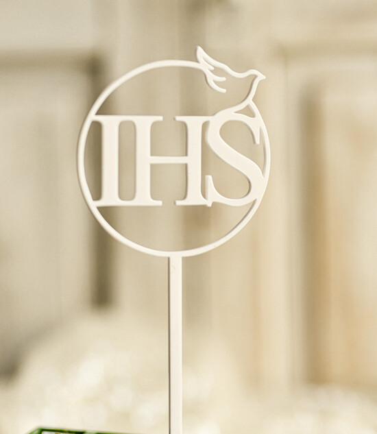 Dodatki dekoracje na komunię  Topper na tort Drewniany topper na tort komunijny Idealna dekoracja na Pierwszą Komunię Świętą, dostępna w różnych  01/DrT/KomTopper