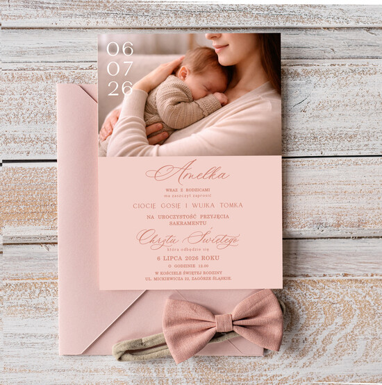 ZAPROSZENIA NA CHRZCINY dla dziewczynki  piekne zaproszenie na Chrzest Niebieskie Klasyczne zaproszenie na chrzciny, zaproszenia na chrzciny  02/JK1zdj/ChrzZ