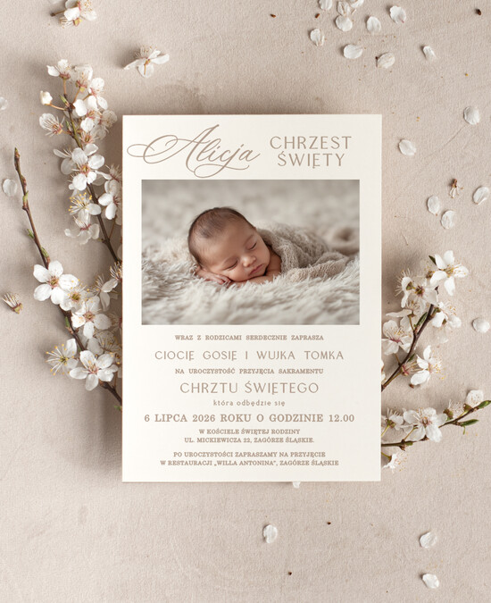 ZAPROSZENIA NA CHRZCINY dla dziewczynki  piekne zaproszenie na Chrzest Niebieskie Klasyczne zaproszenie na chrzciny, zaproszenia na chrzciny  08/JK1zdj/ChrzZ