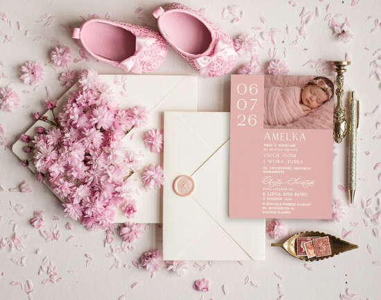 ZAPROSZENIA NA CHRZCINY dla dziewczynki  piekne zaproszenie na Chrzest Niebieskie Klasyczne zaproszenie na chrzciny, zaproszenia na chrzciny  04/JK1zdj/ChrzZ