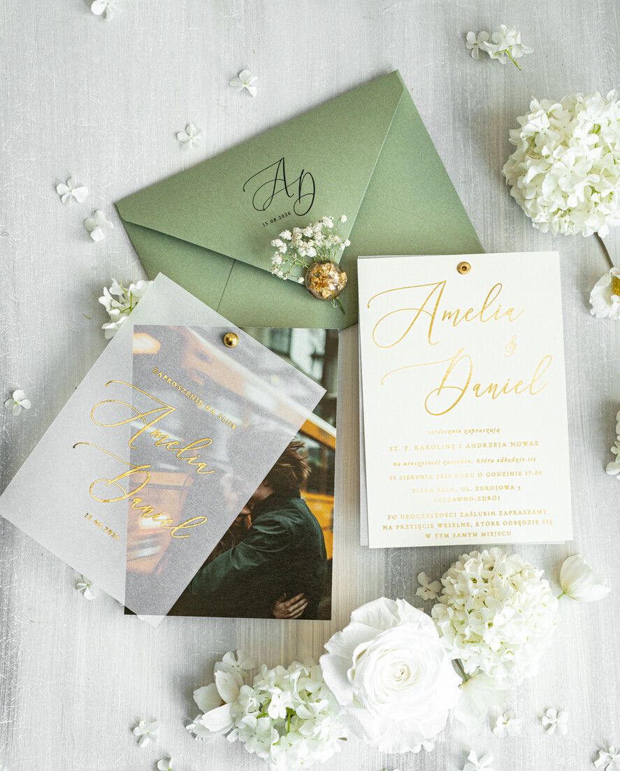 Zaproszenia ślubne Ze zdjęciem  modne zaproszenia na ślub ze zdjęciem dla gości na pamiątkę, zaproszenia ślubne ze zdjęciem, ślubne zaproszenia z ozdobnym okrągłym nitem6