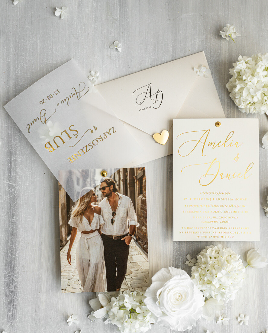 Zaproszenia ślubne Ze zdjęciem  eleganckie zaproszenia na ślub ze zdjęciem dla gości na pamiątkę, zaproszenia ślubne ze zdjęciem, ślubne zaproszenia z ozdobnym okrągłym nitem0