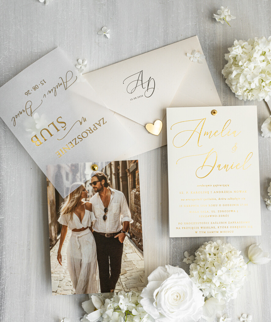 Zaproszenia ślubne Ze zdjęciem  eleganckie zaproszenia na ślub ze zdjęciem dla gości na pamiątkę, zaproszenia ślubne ze zdjęciem, ślubne zaproszenia z ozdobnym okrągłym nitem1