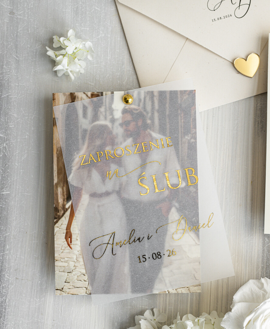 Zaproszenia ślubne Ze zdjęciem  eleganckie zaproszenia na ślub ze zdjęciem dla gości na pamiątkę, zaproszenia ślubne ze zdjęciem, ślubne zaproszenia z ozdobnym okrągłym nitem2
