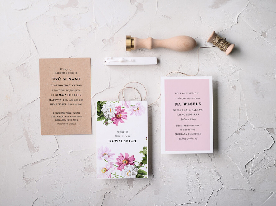 Zaproszenia ślubne Natura zaproszenia ślubne wykonywane ręcznie, botaniczne boho styl nietypowe wesele1