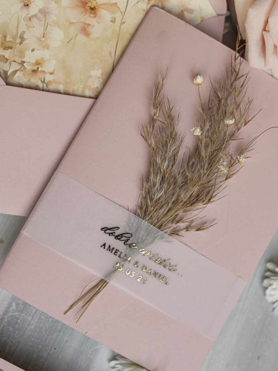 Zaproszenia ślubne Złote Glamour Oryginalne Zaproszenia Na Ślub Idealne Na Wesele W Plenerze, Eleganckie Zaproszenie Ślubne Z Trawą Pampasową, Złote Zaproszenia Na Ślub I Wesele, Trawa Pampasowa Na Zaproszeniach Ślubnych14