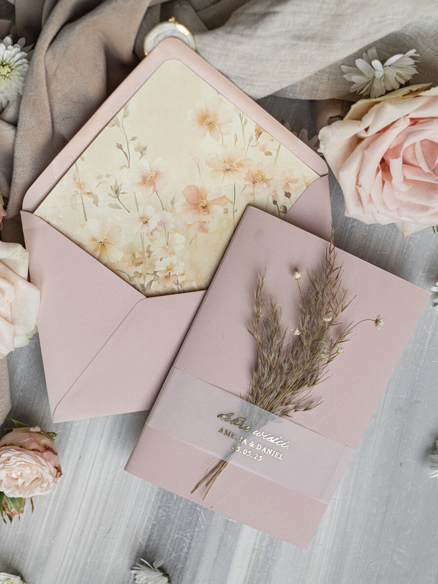 Zaproszenia ślubne Złote Glamour Oryginalne Zaproszenia Na Ślub Idealne Na Wesele W Plenerze, Eleganckie Zaproszenie Ślubne Z Trawą Pampasową, Złote Zaproszenia Na Ślub I Wesele, Trawa Pampasowa Na Zaproszeniach Ślubnych6