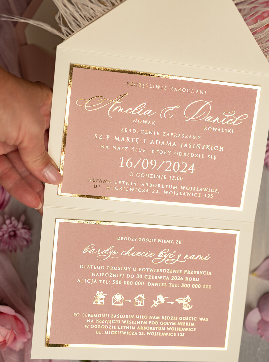 Zaproszenia ślubne Złote Glamour zaproszenia ślubne z piórami, strusie pióra na zaproszeniach ślubnych, nietypowe zaproszenie na ślub, złote zaproszenia na ślub i wesele14