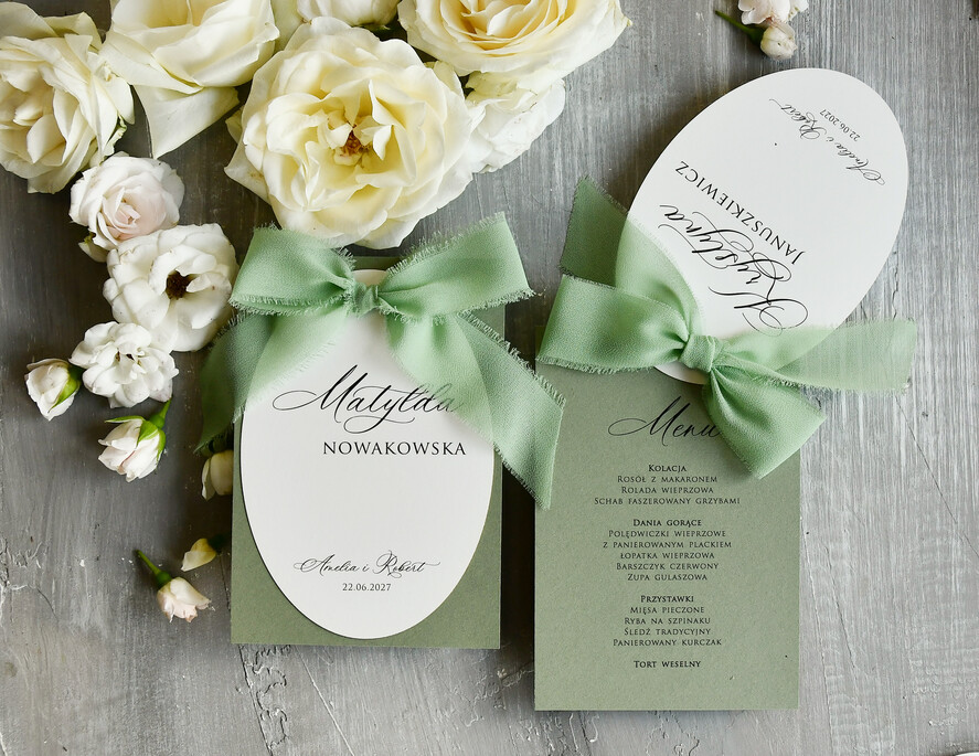 Winietki glamour ślubne wizytówki winietki na stół weselny połączony z menu2
