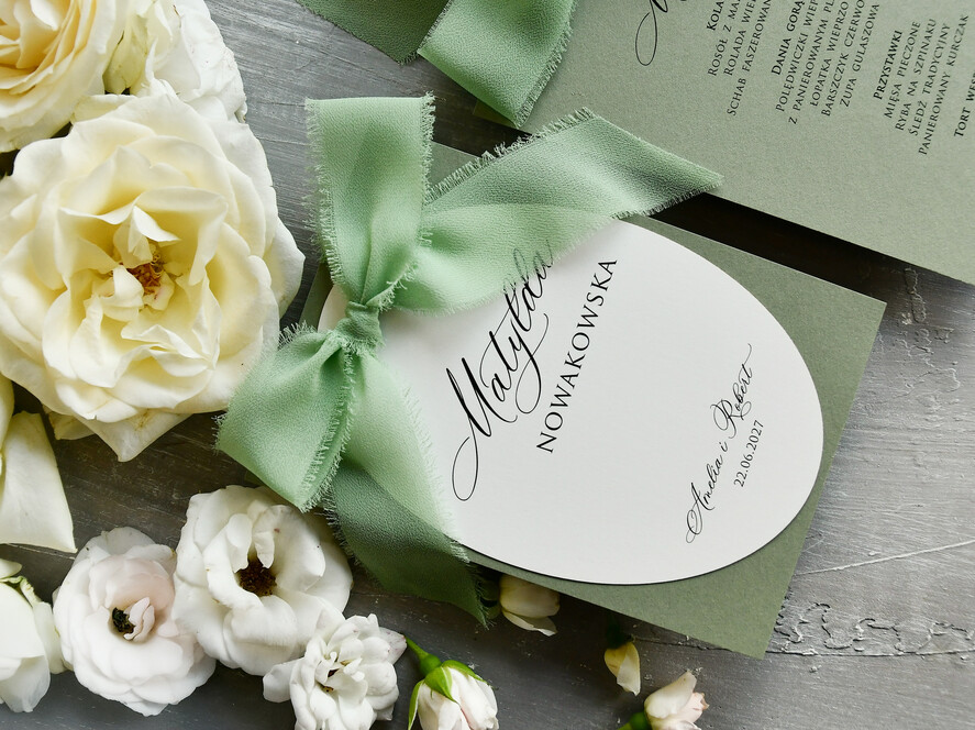 Winietki glamour ślubne wizytówki winietki na stół weselny połączony z menu1