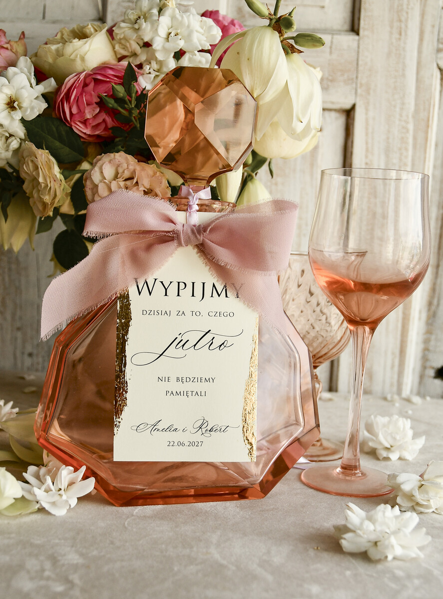 Zawieszki na butelki glamour zawieszki ślubne na butelki, eleganckie etykietki na butelkę, dekoracje stołu weselnego1