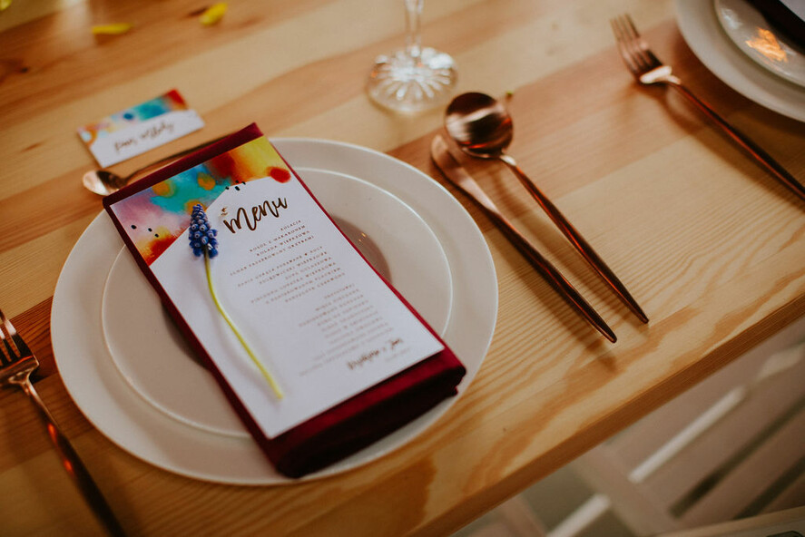 Menu glamour weselne menu z grafika złote litery wesele glamour 1