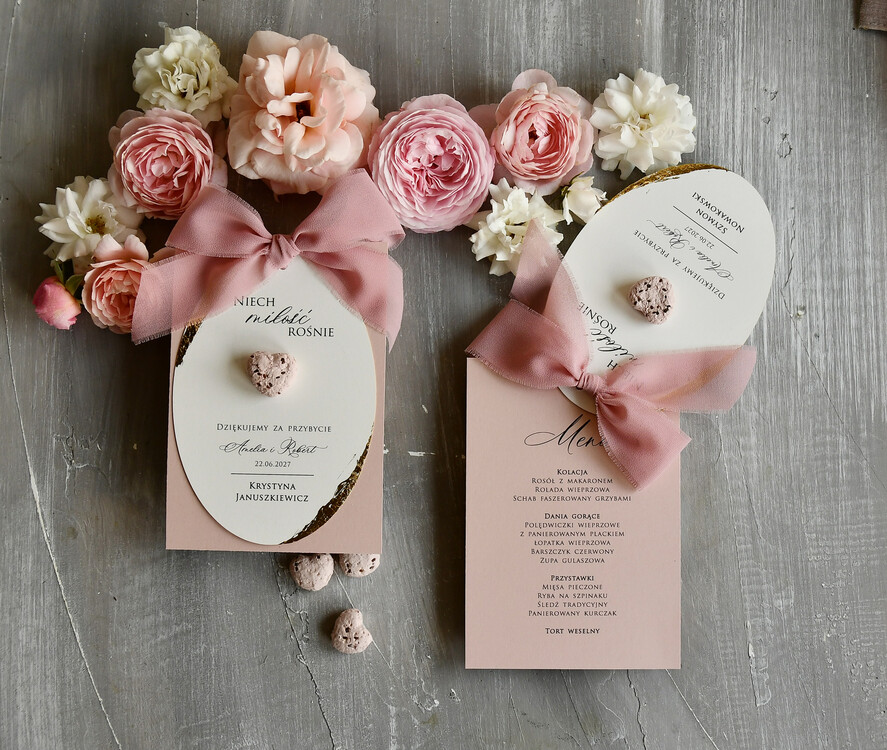 Menu glamour menu weselne plan podawania posiłków na weselu, winietka i prezent dla gości 7
