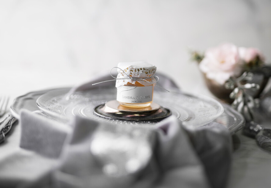 Podziękowania dla Gości Weselnych Miody i słoiczki Nutella prezent dla gości weselnych, miód małe słoiczki1