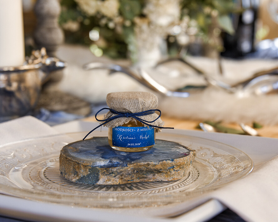 Podziękowania dla Gości Weselnych Miody i słoiczki Nutella upominki ślubne od pary młodej dla gości weselnych, słoiczki do miodu1