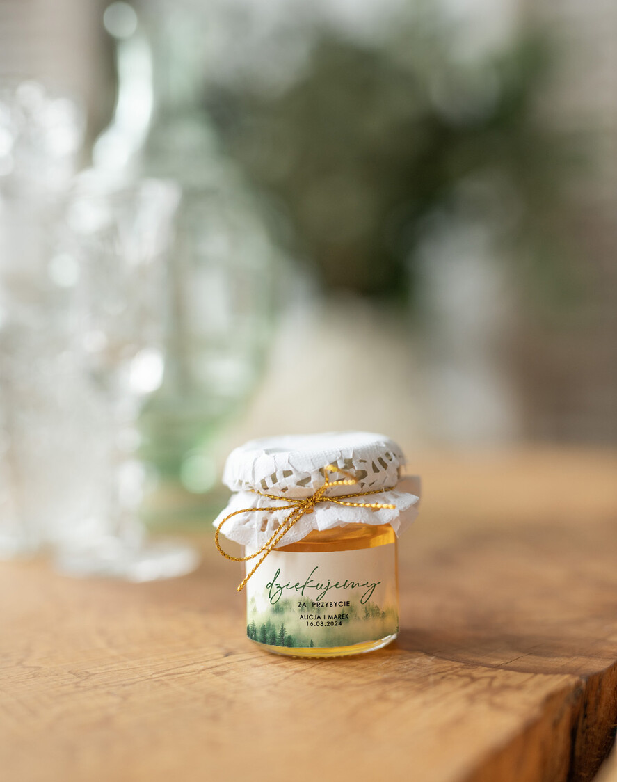 Podziękowania dla Gości Weselnych Miody i słoiczki Nutella pomysł na prezenty dla gości weselnych, podziękowanie dla gości weselnych, miodki na podziękowania dla gości, prezenty dla gości weselnych, słoiczek z miodem1