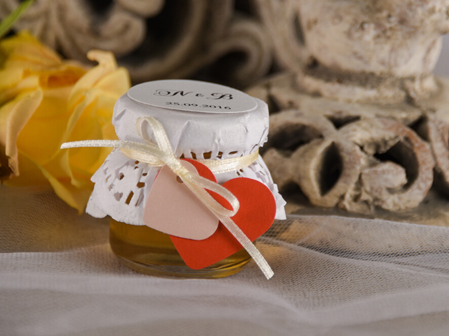 Podziękowania dla Gości Weselnych Miody i słoiczki Nutella prezenty ślubne dla gości weselnych, personalizowany słoiczek z miodem1