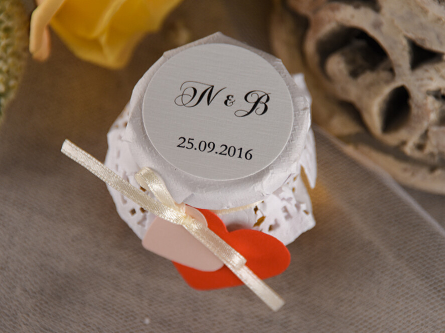 Podziękowania dla Gości Weselnych Miody i słoiczki Nutella prezenty ślubne dla gości weselnych, personalizowany słoiczek z miodem3